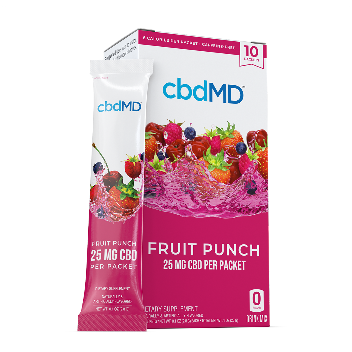 Bebida en polvo de CBD sabor a ponche de frutas - 25 MG - 10 unidades | CBDMD